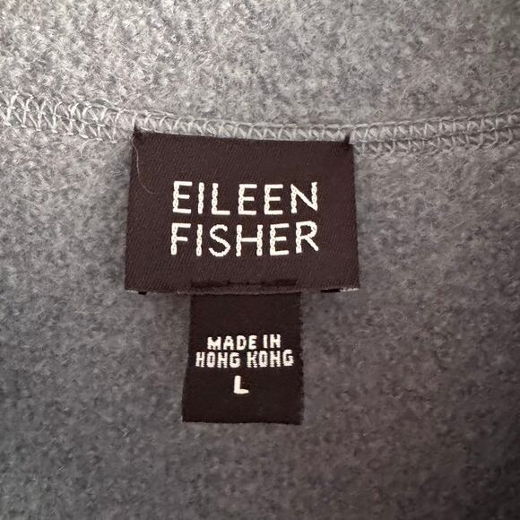 Eileen Fisher Powder Blue Boiled Wool Full Zip Mandarin Collar Sweater Jacket L - Picture 3 of 5